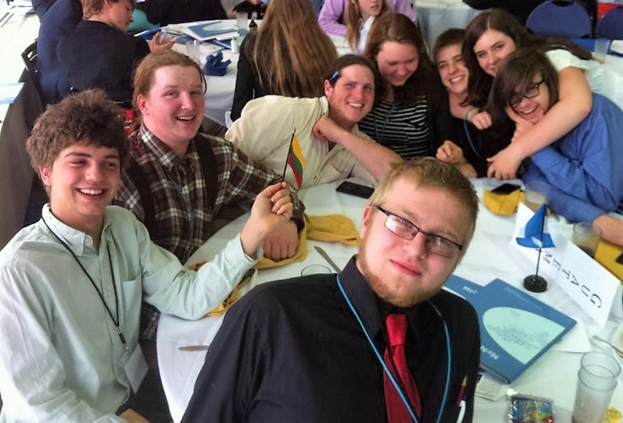 TNS students at Model UN, an annual event.