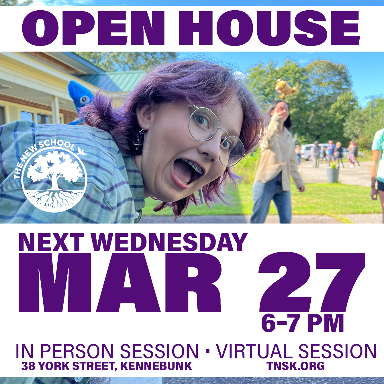 An excited Kira invites you to an Open House on March 27h at 6pm.
