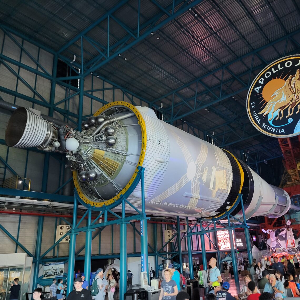 The Saturn V display at Kennedy Space Center.