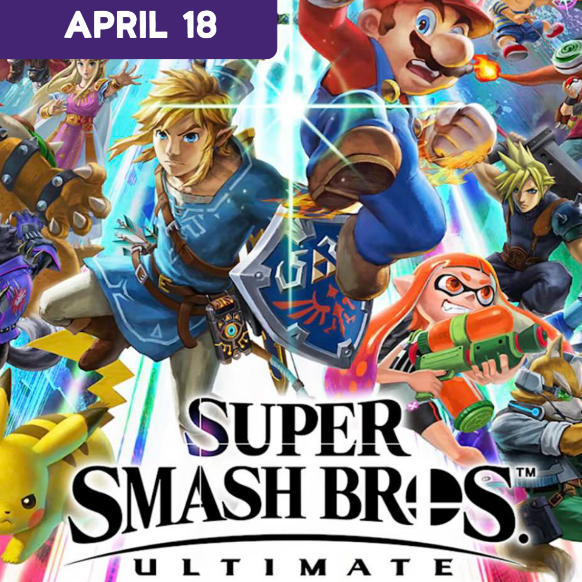 Super Smash Bros Ultimate logo and characters