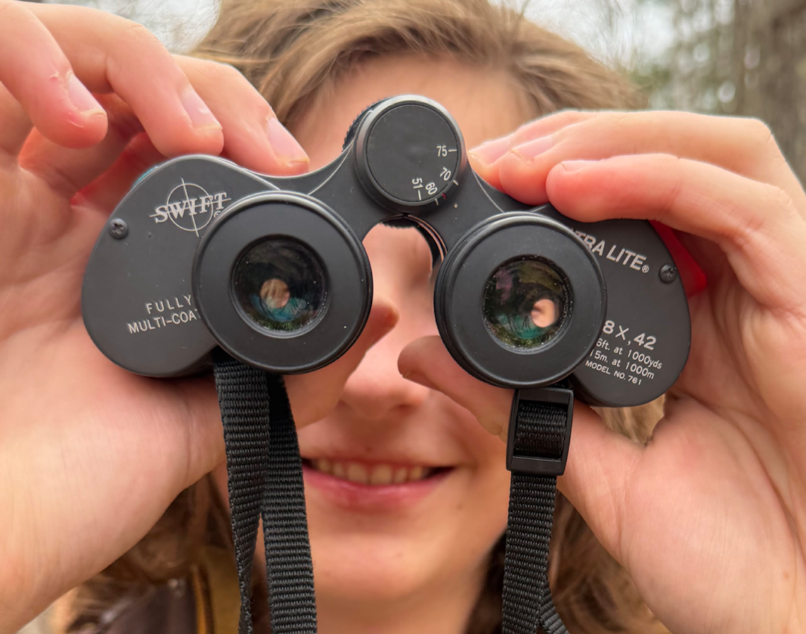 Uriah, with binoculars (backwards)
